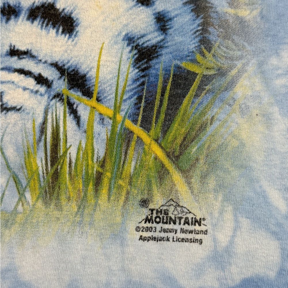 The Mountain Snow Leopard Cub T-Shirt Sz Large VTG Y2K  Tie Dye Wildlife Graphic - Picture 6 of 8